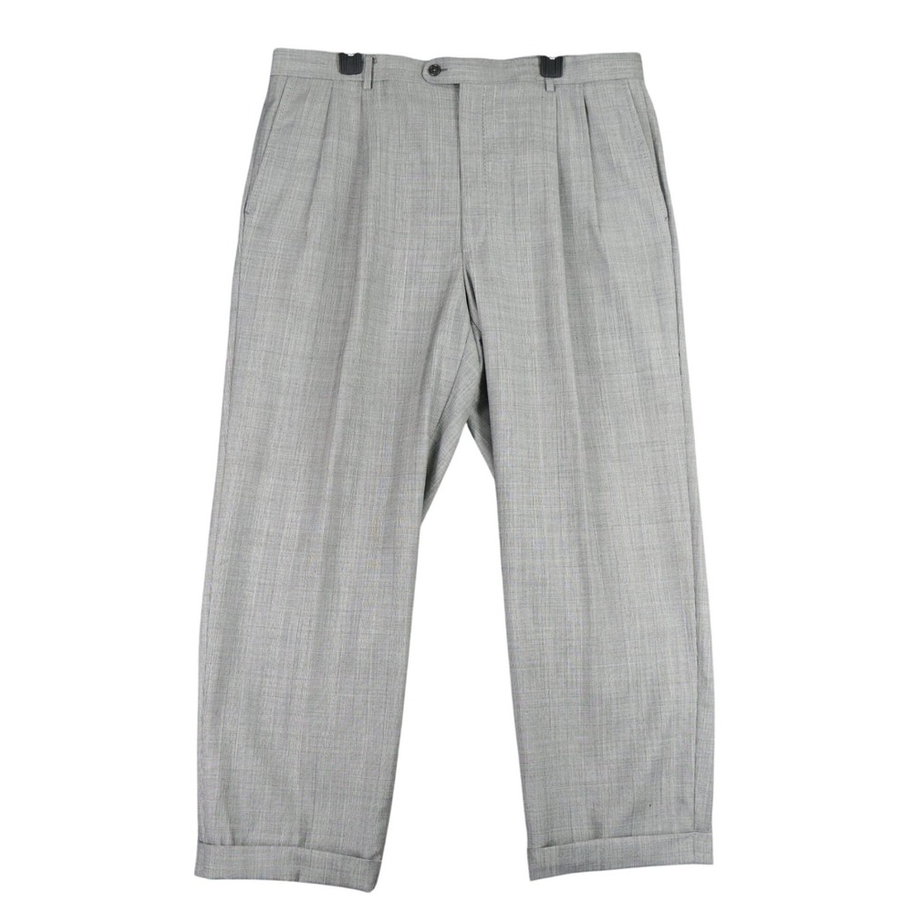 Zanieri Lanificio di Tollegno Wool Dress Pants Mens 38x28 Pleat Italian Business